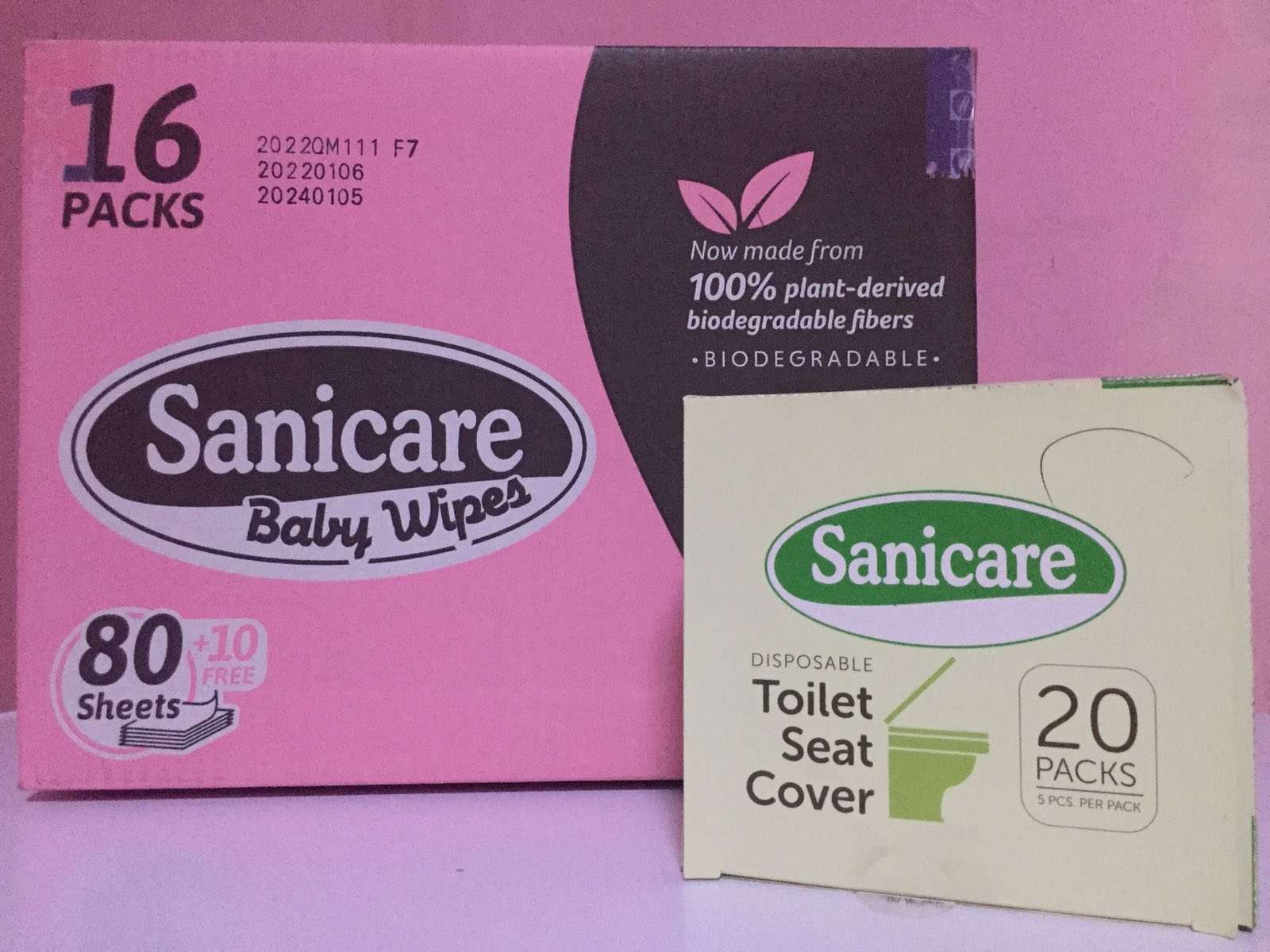 Sanicare Baby Wipes And Sanicare Disposable Toilet Seat Cover