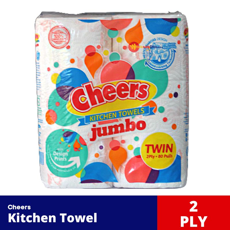 Cheers Jumbo Kitchen Towel Twin Pack