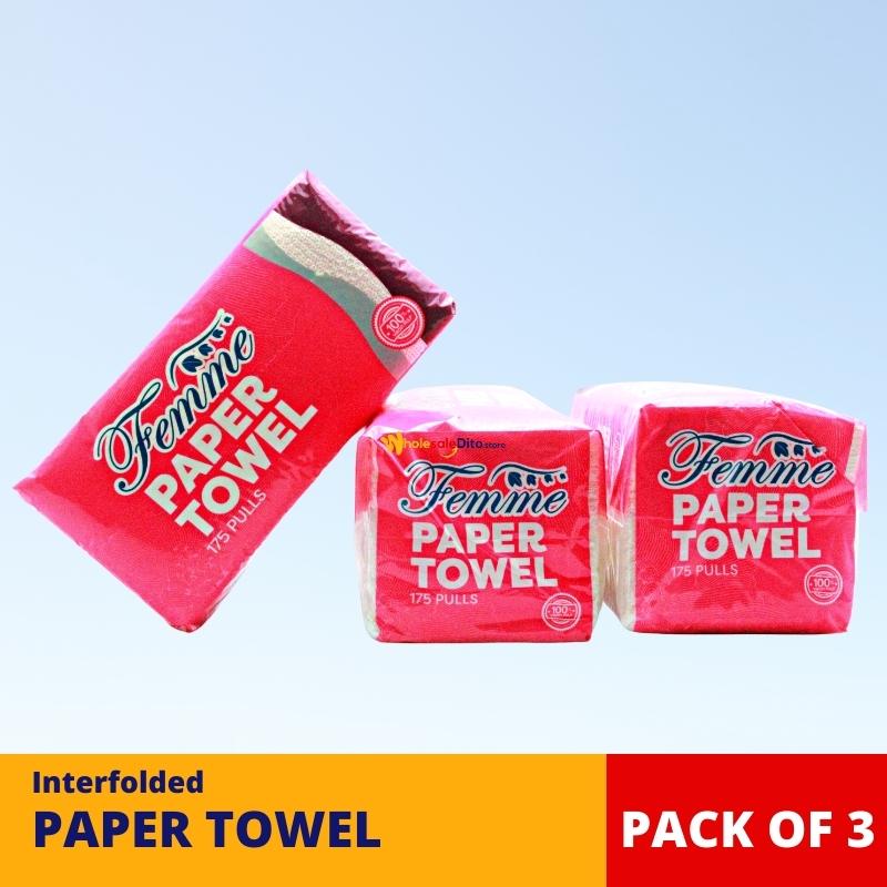 Pack Of 3 Femme Interfolded Paper Towel