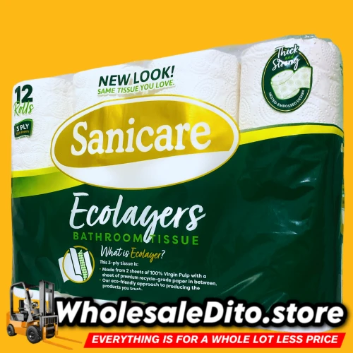 Buy Sanicare Ecolayers Bathroom Tissue 3 Ply 12 Rolls at Wholesale Price
