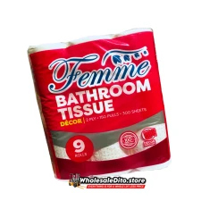 Femme Decor Bathroom Tissue 2 Ply 9 Rolls