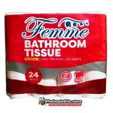 Femme Decor Bathroom Tissue 24 Rolls 2 Ply