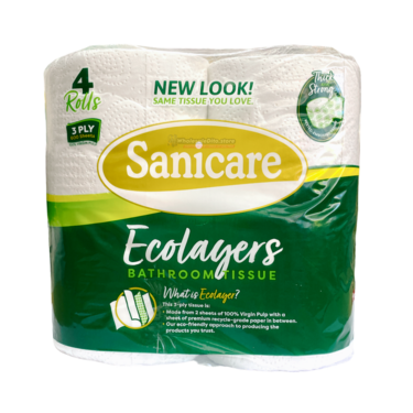 Sanicare Ecolayers Bathroom Tissue 4 Rolls